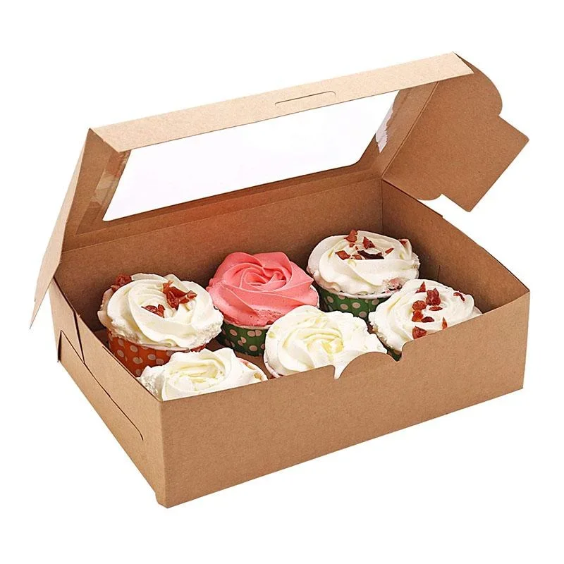 6/9/12 Holes Cupcake Packing Box Muffin Box Biscuit Pastry Box Kraft Paper Box Cake Chocolate Packaging Baking Tools