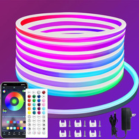 24V LED Neon Lights RGB LED Neon Rope Lights with Remote Control APP Control IP65 Waterproof Flexible Neon LED Strip Lights