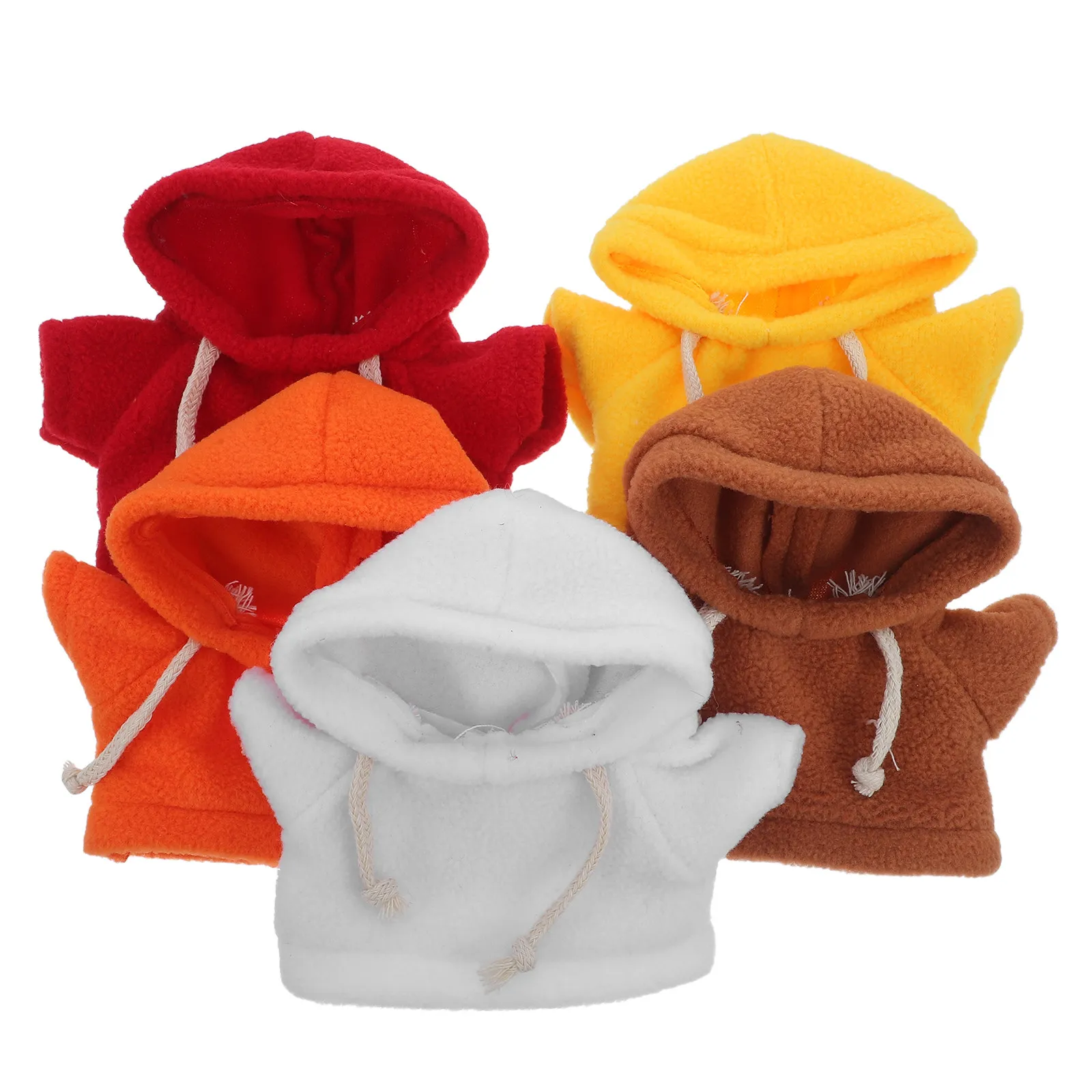 

5Pcs Bear Clothes Hoodie Soft Animal Costume Outfit for 20Cm Small Stuffed Animals Festival Birthday Party Accessories