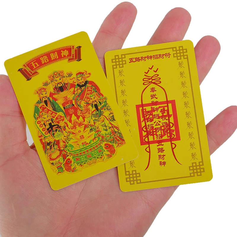 Chinese Feng Shui God Of Wealth Buddha Amulets Card For Business Fortuna Treasure Lucky Home Decoration PVC