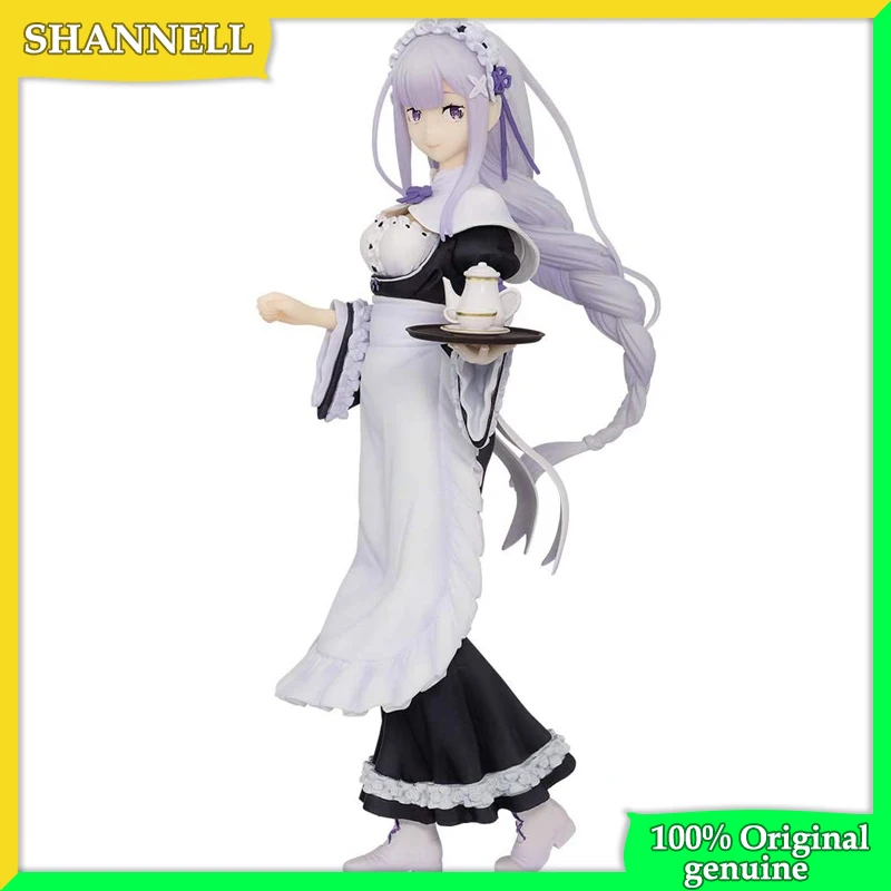 Re:Zero Emilia 100% Original genuine 19cm Maid spirit PVC Action Figure Anime Figure Model Toys Figure Collection Doll Gift