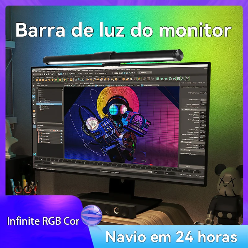 Barra de Luz de Monitor LED Mesas de Computador Mesas Lâmpada Lâmpada Luz de Leitura Display Suspenso Monitor de Escurecimento Stepless para Sala de Estar Mesas de escritório Quarto Estudo