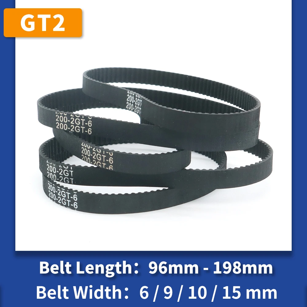 GT2 Belt 96mm - 198mm 2GT Belt 6mm 9mm 10mm 15mm GT2 2GT 3D Printer Belt 100 110 120 126 130 142 152 158 166 170 188 190 196 mm