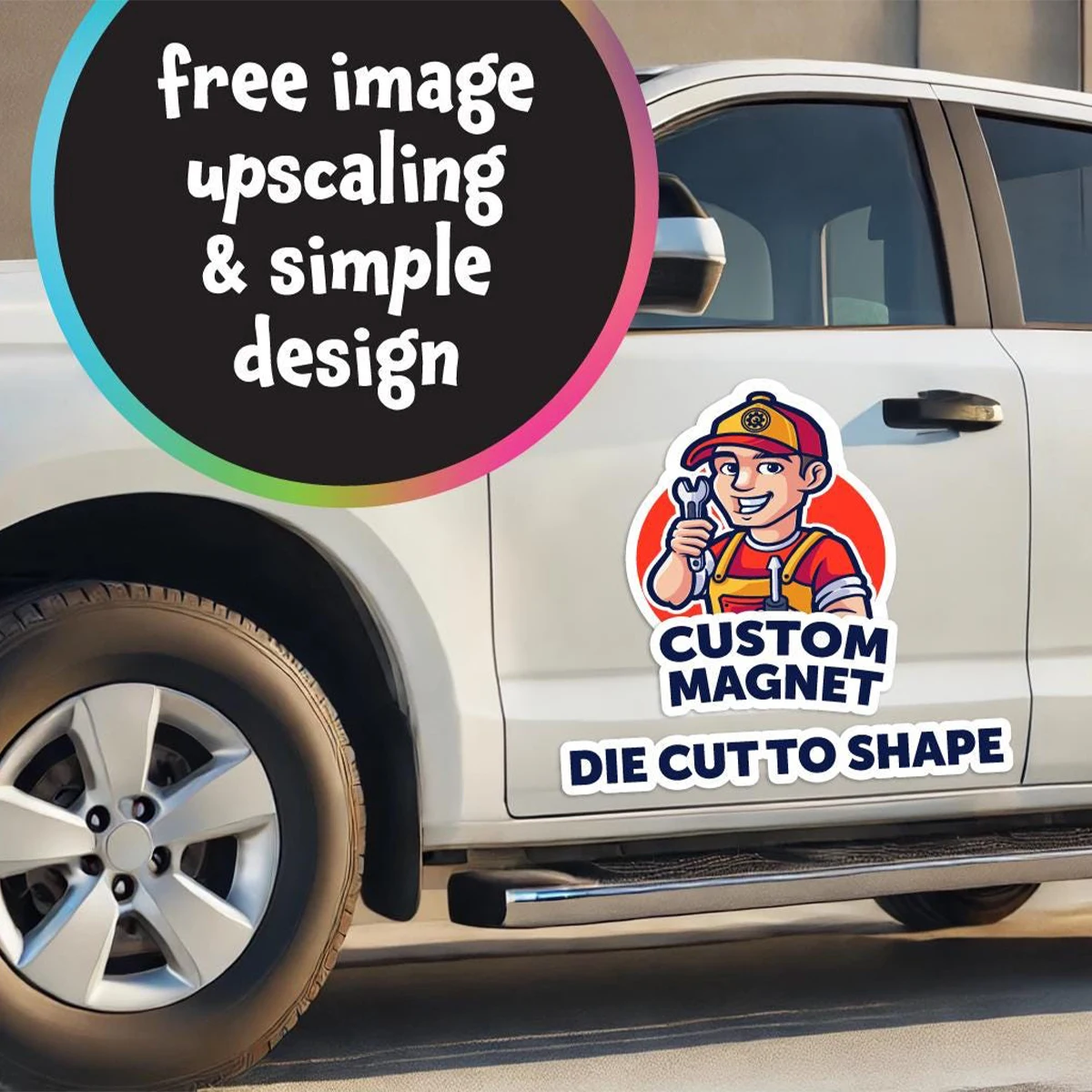Custom Die Cut Car Magnet, Personalized Business Logo Vehicle Magnet, Custom Shape Car Sign, Removable Truck or Van Magnet