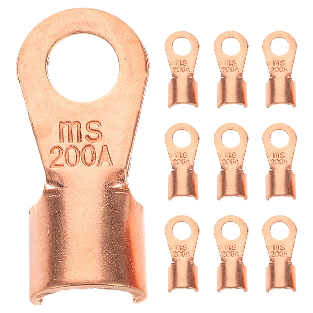 

10Pcs Copper Wire Connectors Crimp Terminals for Cables Eyelet Ring Lug Electrical Power Transmission Fast Installation
