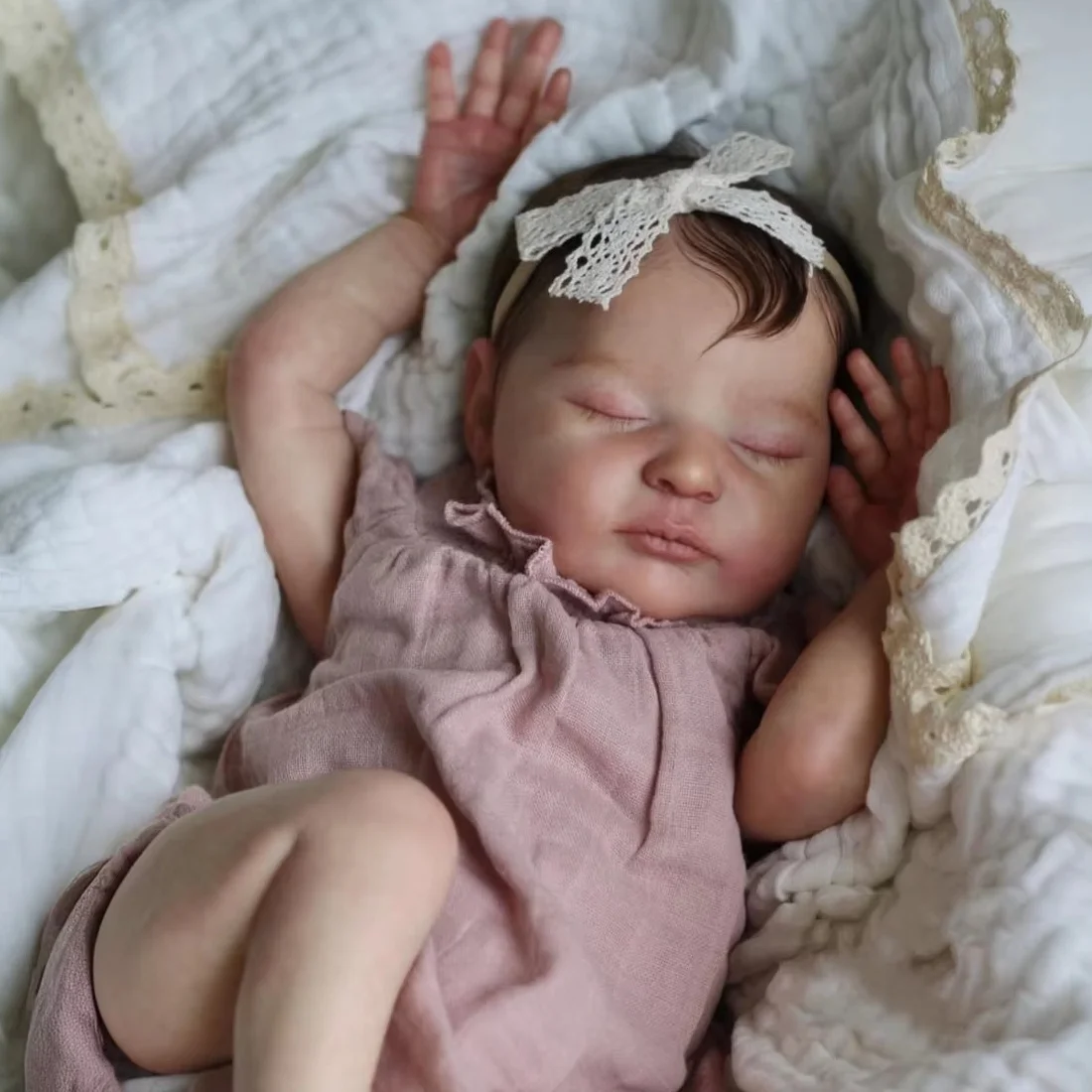 

BZDOLL 50CM 20inch Sleeping Reborn Doll, 3D Veined Skin, Vinyl Limbs Cloth Body, Handmade Gift for Children 3+