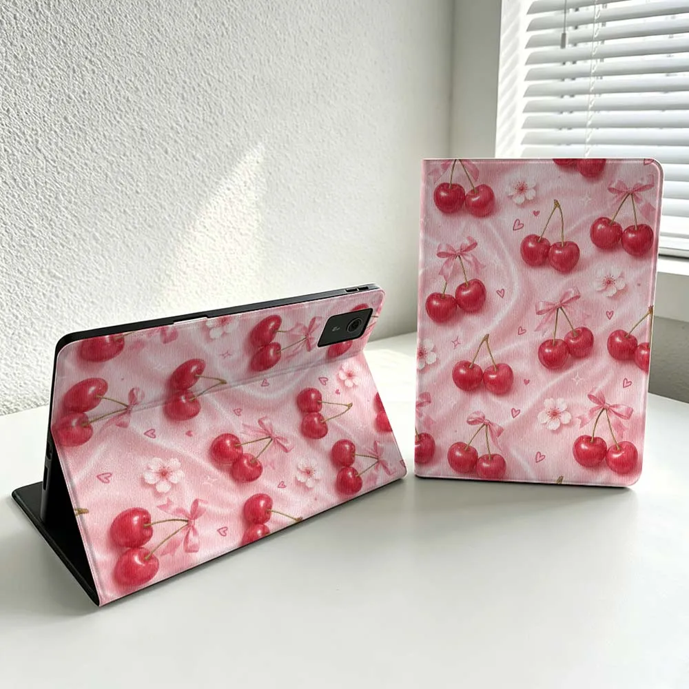 Pink Cherry Bow Cover For Lenovo Xiaoxin Lenovo Tab Pad Pro Plus K11 P12 M10 Legion Y900 Soft Inch Tablet Case