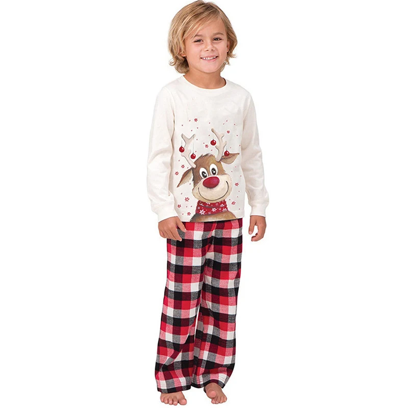 Milu deer Christmas Family Matching Pajamas Adults Kids Family Matching Outfits Top+Pants Xmas Sleepwear Pyjamas Baby Jumpsuit