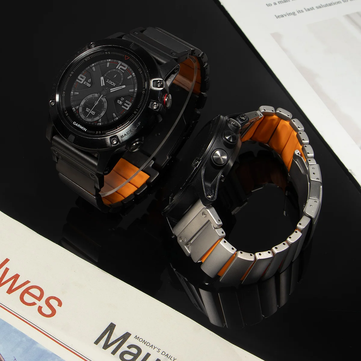 

Титановый ремешок с резиновой вставкой для часов Garmin Fenix 8, 7X, 6X Pro, Tactix 7, EPIX Pro 51 мм, металлический ремешок QuickFit, Enduro 3, 2X, Instinct 3 50 мм
