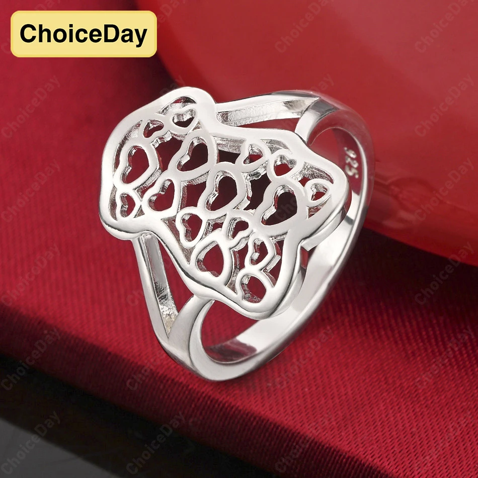 

ChoiceDay из стерлингового серебра 925 пробы 7/8/9/10 изысканное полое кольцо в форме сердца женские свадебные аксессуары ювелирные изделия подарок