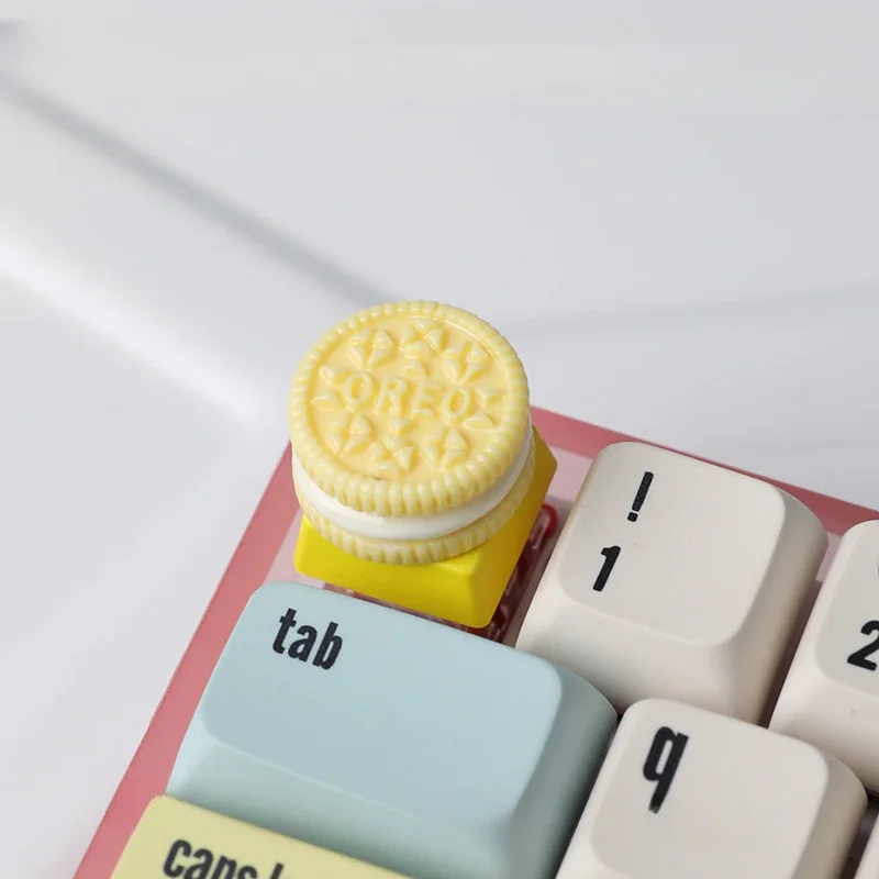 Cute Oreo Keycaps Personalized Customization Dessert 3D Resin Keycaps Cartoon Decoration Gaming Mechanical Keyboard Keycap Gift