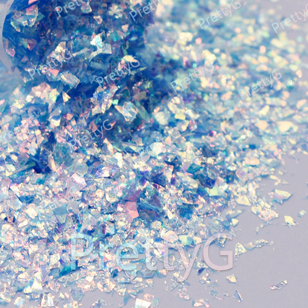 PrettyG Groothandel CS Rainbow Nail Onregelmatige schermen Glittervorm Aurora Pailletten voor Hars DIY Art Craft Nagelmake-up Decoratie