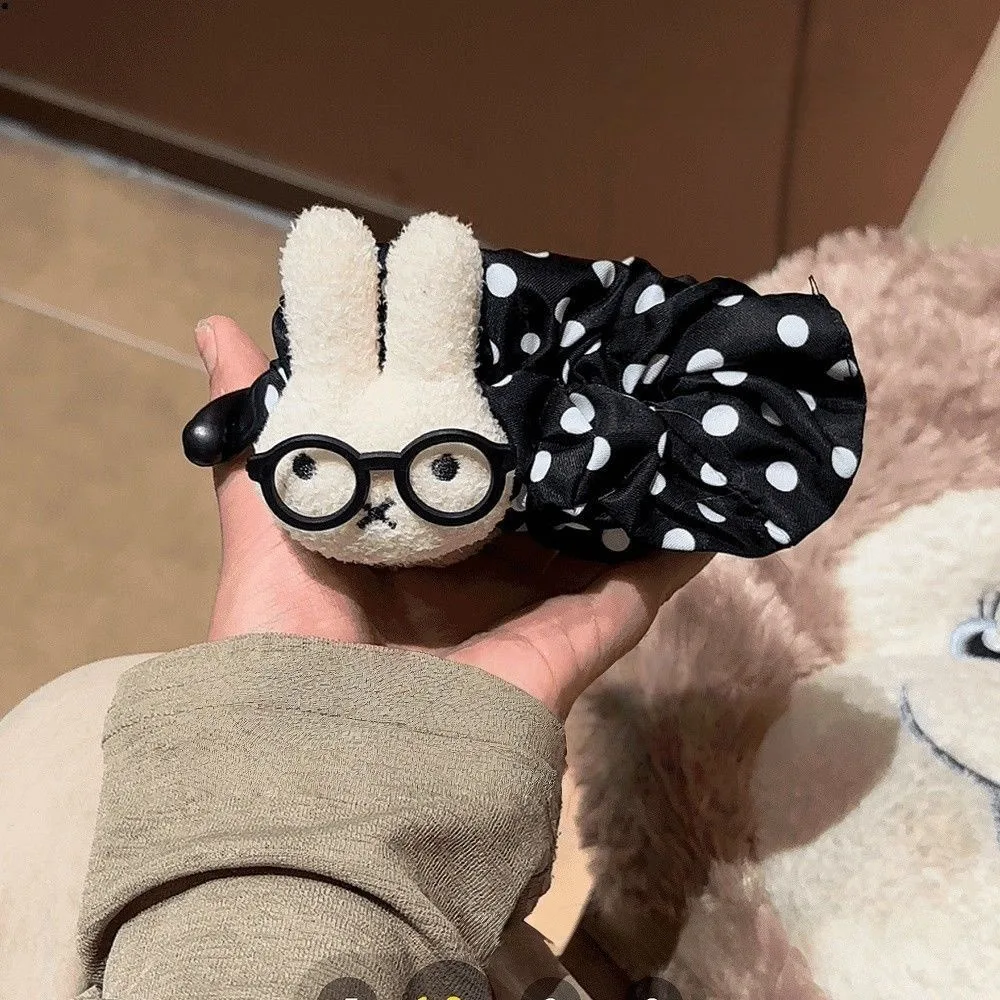 Cartoon Nijntje Konijn Grote Polka Dot Banaan Clip Fairy Stijl Hoge Paardenstaart Schattig Zwart Prachtig Haaraccessoire Kerstcadeau