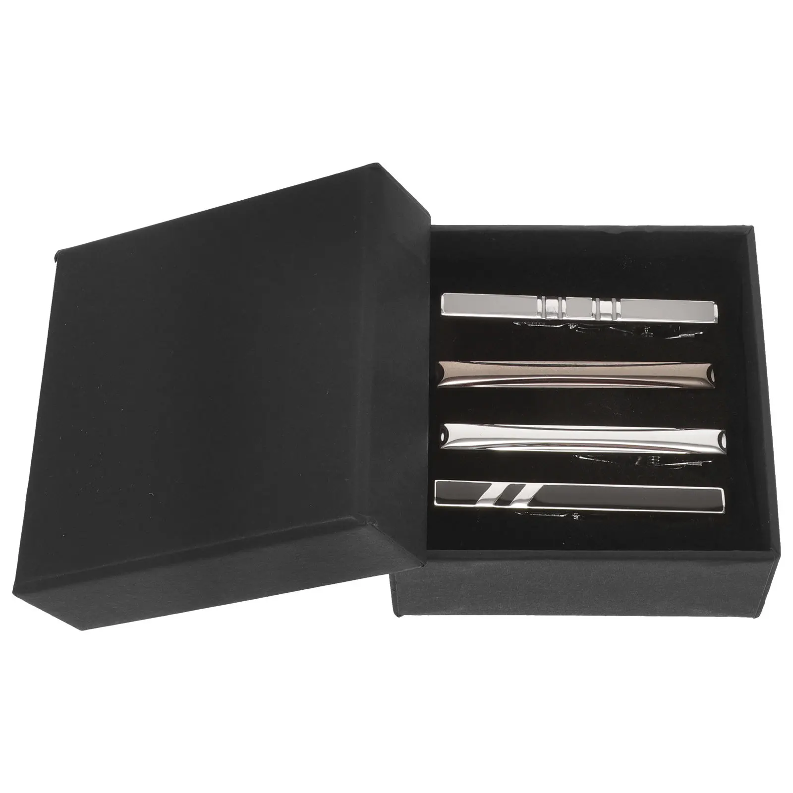 

4pcs Men Necktie Bar Clips Clip Copper Necktie Clasp Business Suit Decoration Fashion Daily Wear Banquet Gift