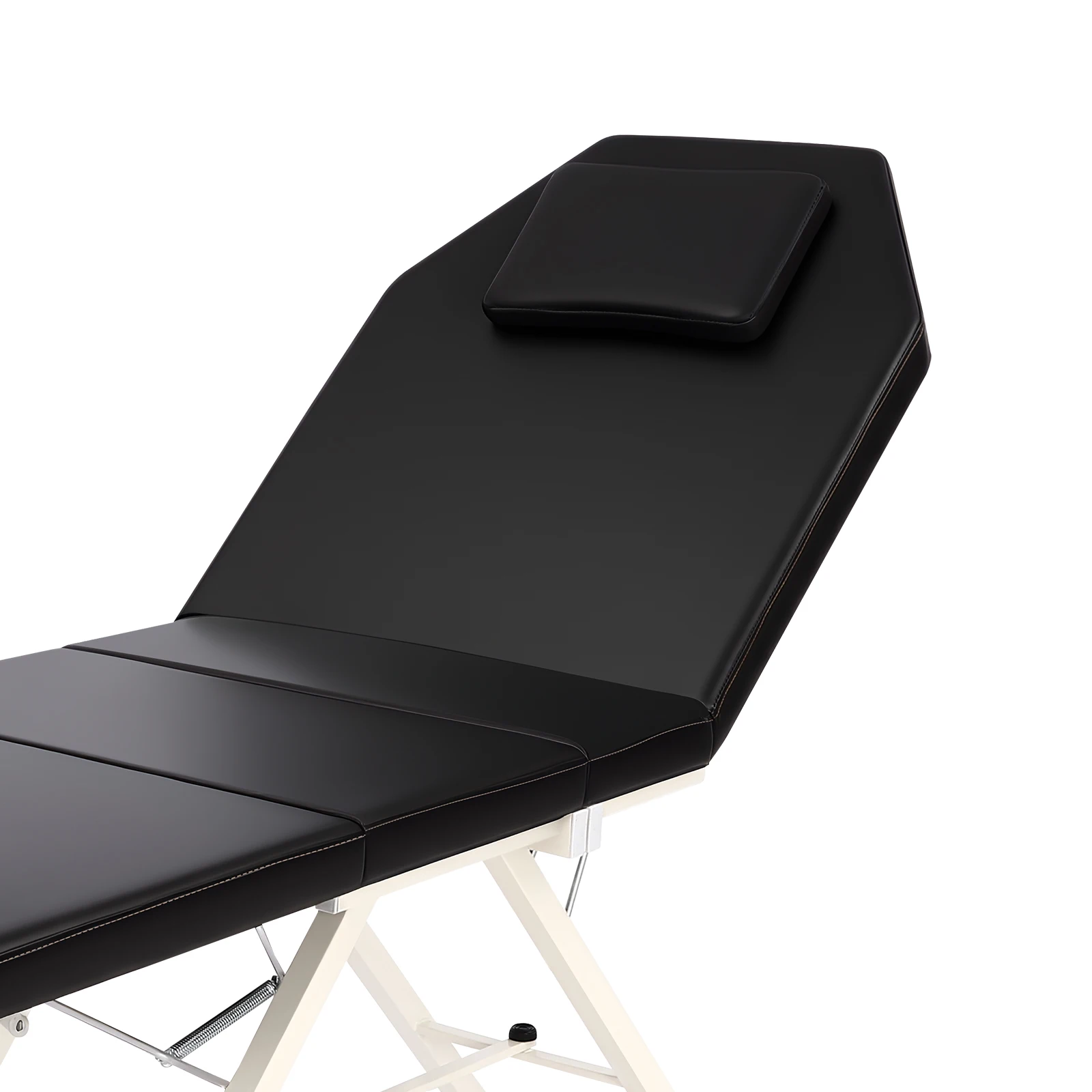 Tragbarer Klappbarer Spa-Stuhl Schwarz 3-Fach Faltbare Massageliege Belastbarkeit 200-250kg PU Für Krankenhäuser, Schönheitssalons, Spa – Detail 15
