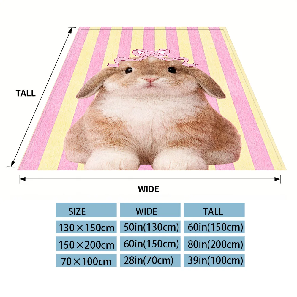 Ribbon Bunny Nap Blanket,Flannel Blanket,Suitable For Sofas,Beds,Cars,Rooms,Offices,Camping,Exquisite Gift Blankets