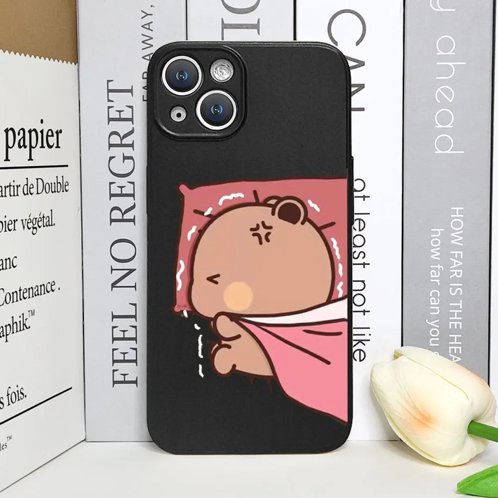 Cute DUDU BUBU Couple Phone Case for IPhone 11 12 13 14 15 16 Pro Max Mini X XS SE2 7 8 Plus Soft Covers Creative Cartoon Fundas