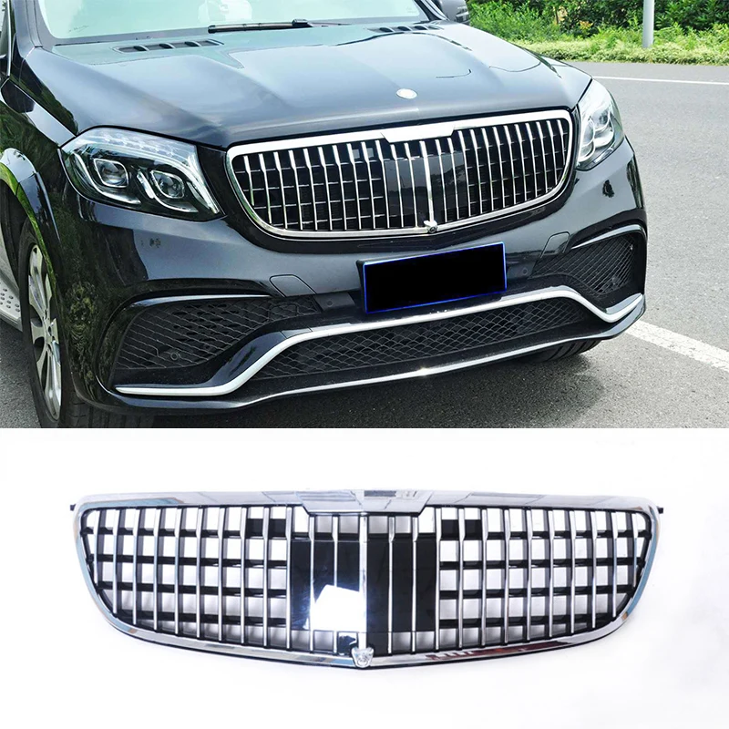 For Mercedes Benz GLS X167 X166 GLS400 GLS450 500 W166 W167 For Maybach Style Front Grille Grill Sport Bumper Black Spare Part