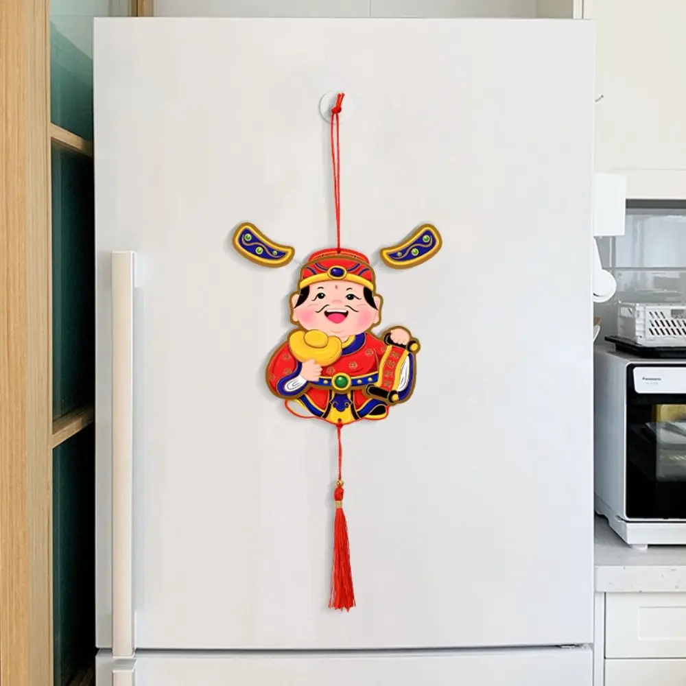 Cartoon Refrigerator Magnet Chinese Style Magnetic Suction God of Wealth Refrigerator Decorations High-end Creative