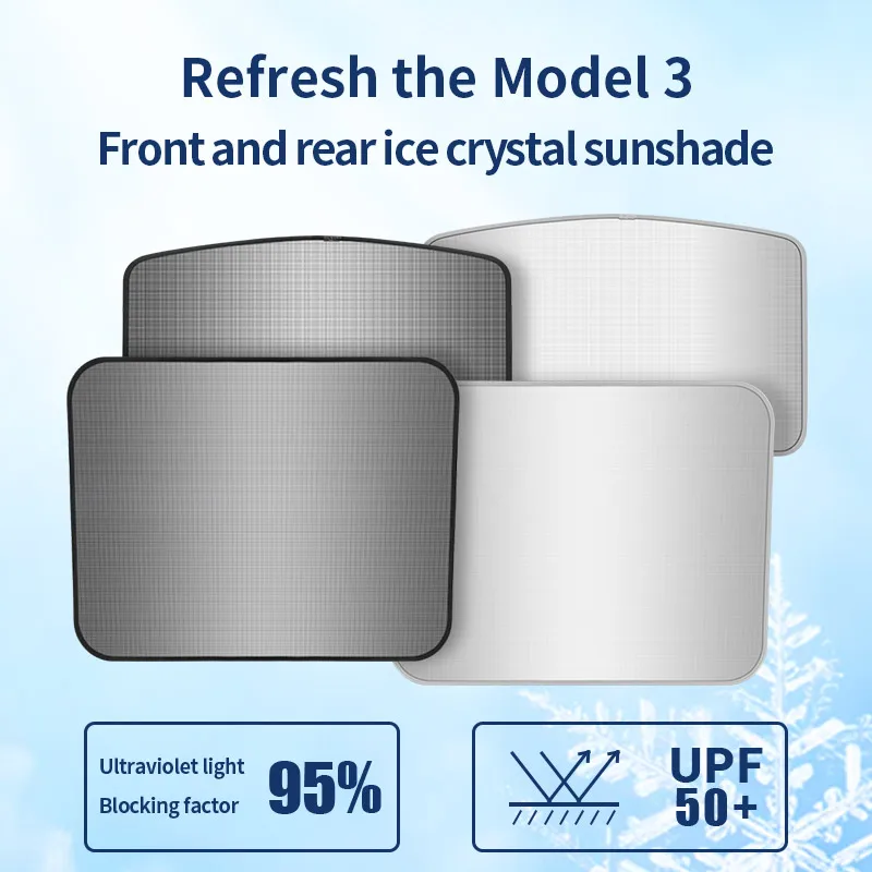 Upgrade Ice Crystal Sunroof Sunshade For Tesla Model 3 Highland 2024-2017 Car Sun Visor For Model Y 23-21 Interior Accessories