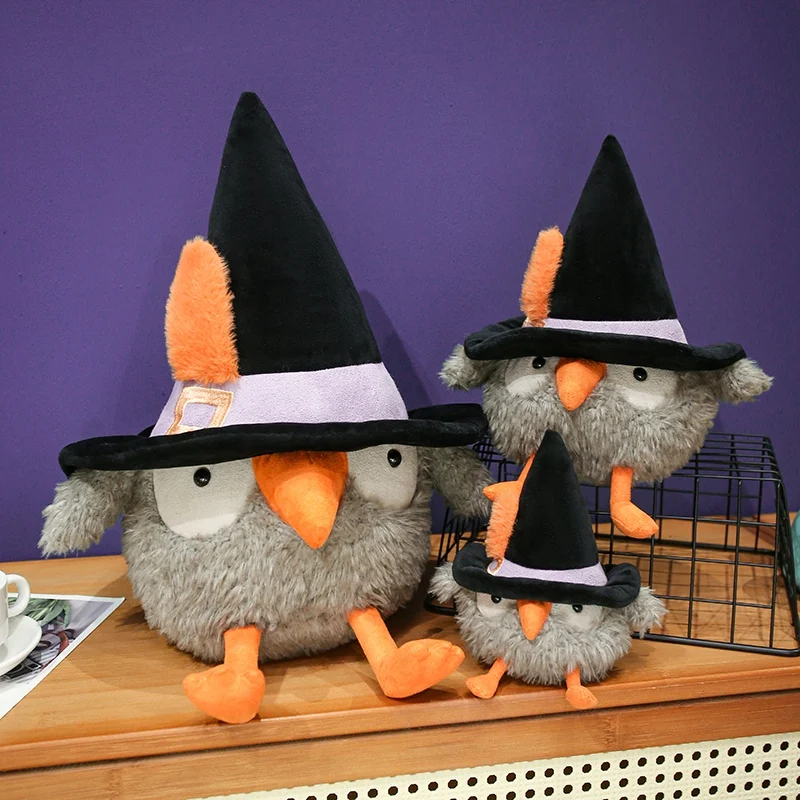

Хэллоуин Ведьма Сова плюшевая игрушка Милая мультяшная сова Сова Рельефная фильмом Мягкая кукла Декор для вечеринки на Хэллоуин Детский рождественский подарок