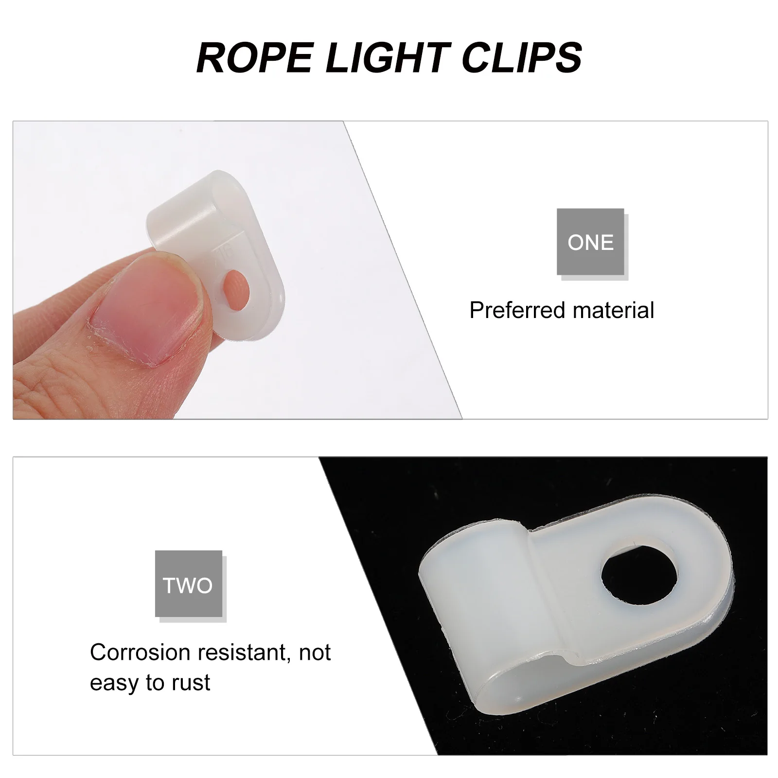 

100pcs Cable Clamp Wire Clamps PVC White 3/16 inch R Type Cord Organizer Holders for Indoor Management Tools Home