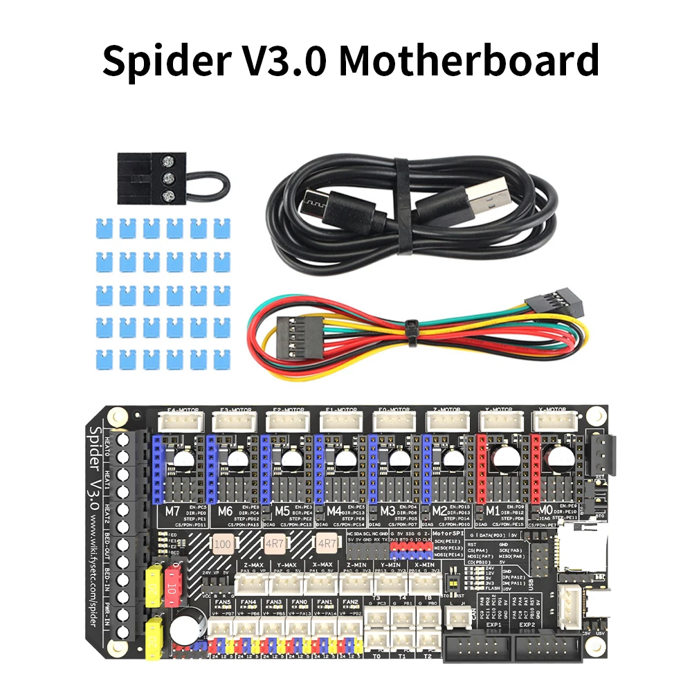 

Плата контроллера материнской платы FYSETC Spider V3.0, 32 бит TMC2208 TMC2209 VS Octopus, замена для деталей 3D-принтера Voron 2,4/Trident