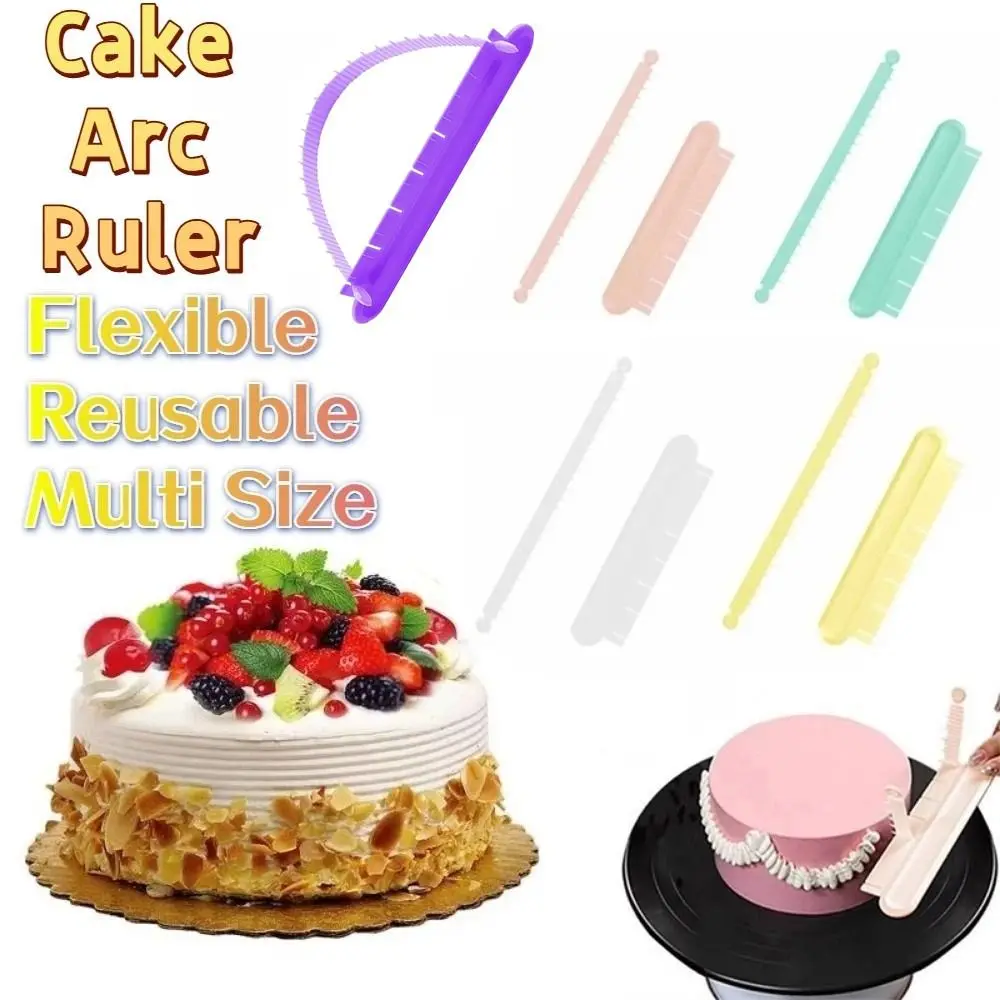 5Pcs Flexible Fondant Cake Arc Ruler Multi Size Reusable Cake Decorating Tools Graduated Scale DIY Bakeware Cake Arch Guide Tool