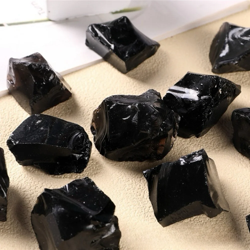 Piedra cruda de obsidiana Natural, aromaterapia Irregular, cristales curativos de cuarzo rugoso, piedras Mineral, espécimen de roca decorativa