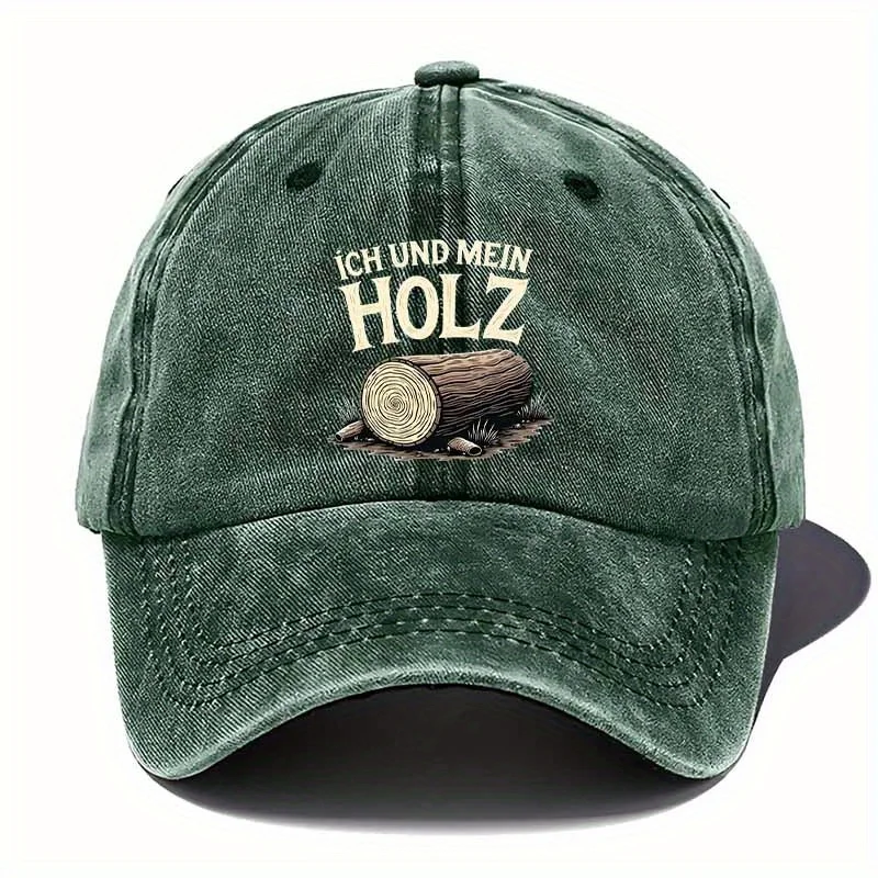 Casquette de baseball légère pour homme avec broderie « Ich und Mein Holz » – Options noir, marron, vert, gris, fermeture réglable