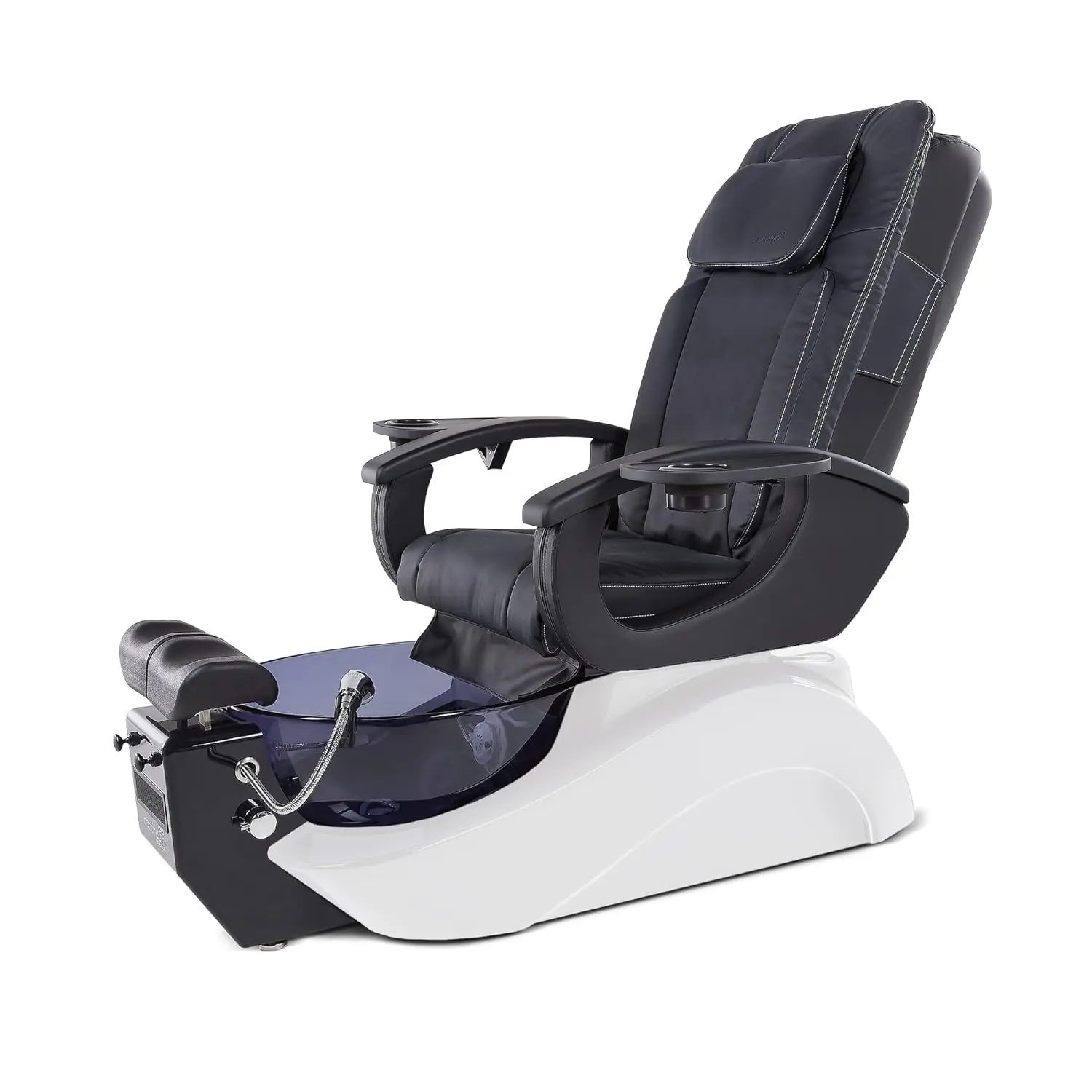 Pedicure Spa Chair Le Rêve Ve - Fully Electric Adjustable Chair, Pipeless, Magnetic Jet System, Ce/Ul Listed,Black, Smoke Bowl,