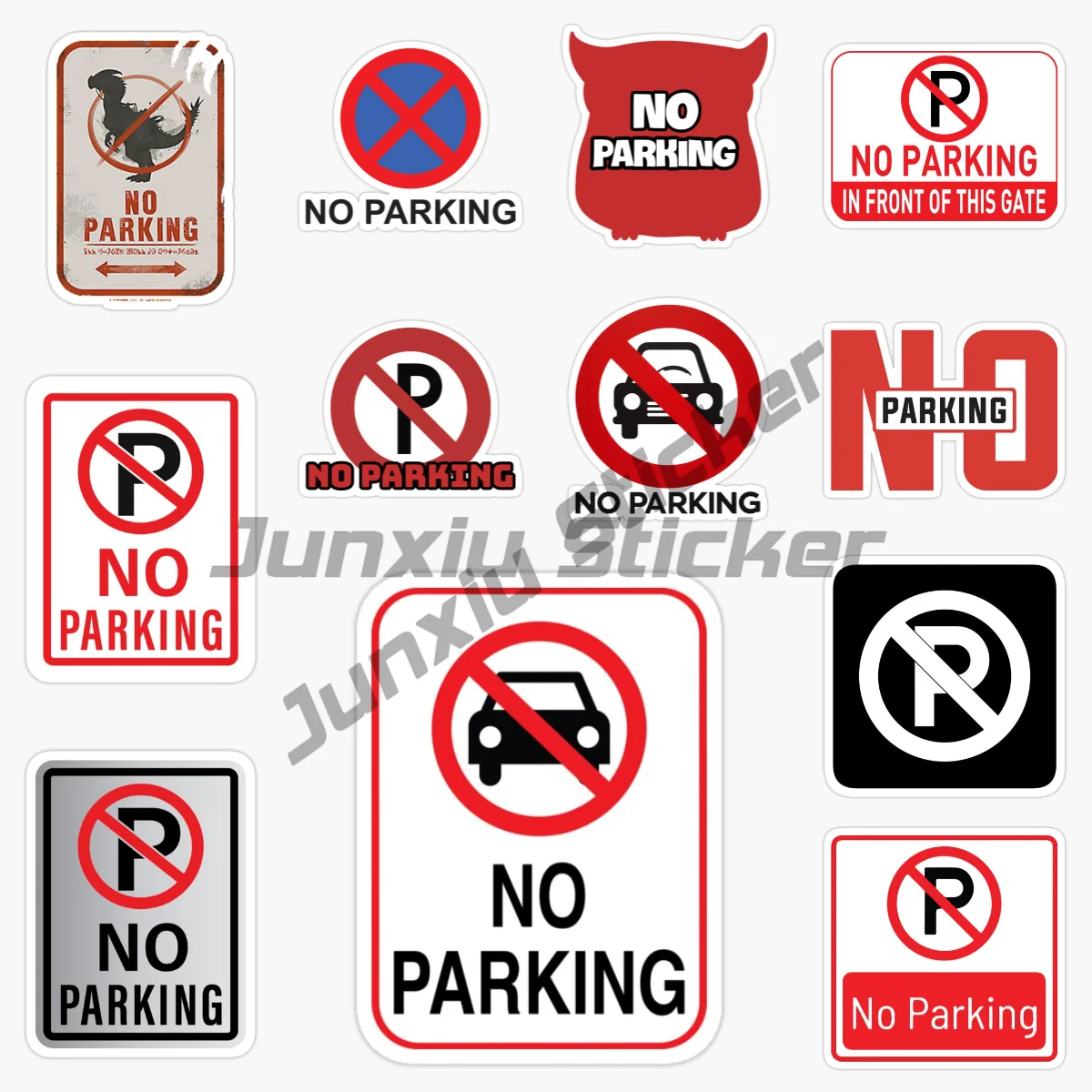 

No Parking Warning Sign, Car Sticker, Vinyl Self-adhesive Warning Reminder Sign