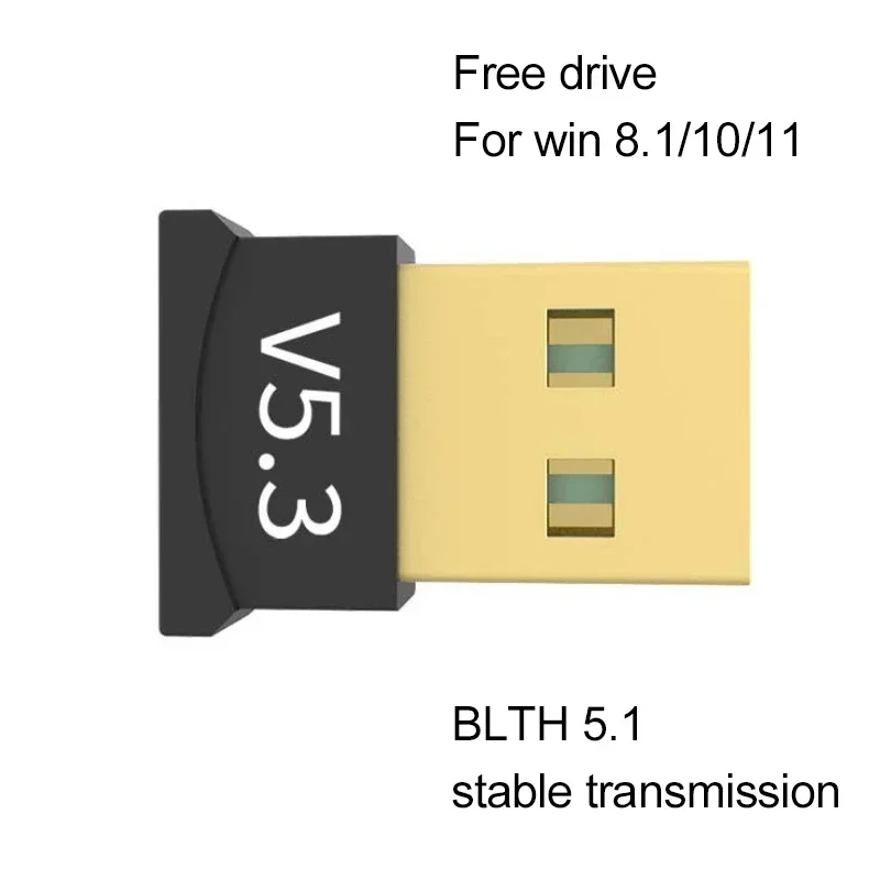 USB Blth 5.3 Adapter Transmitter Receiver Blth 5.3 Wireless USB Adapter V5.3 Bluetooth-compatible Adapter        New