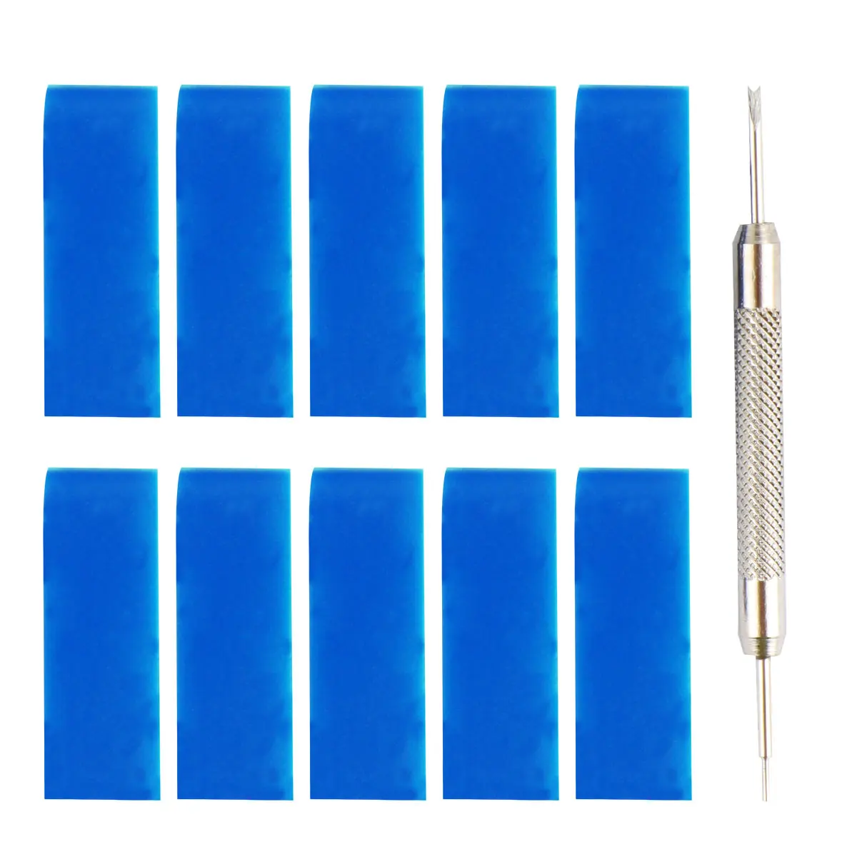

11 Pcs Blue Watch Strap Loop Bands Keeper Ring Silicone Loops Removal Tool Universal Replacement Buckle Anti Skid Design Durable