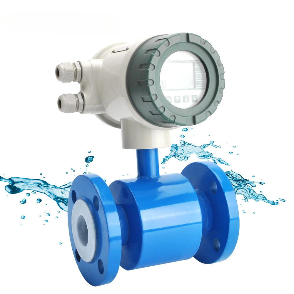 2 4 8 Inch Digital Display Water Flow Meter Pipeline  Pump Liquid Electromagnetic Magnetic Flowmeter