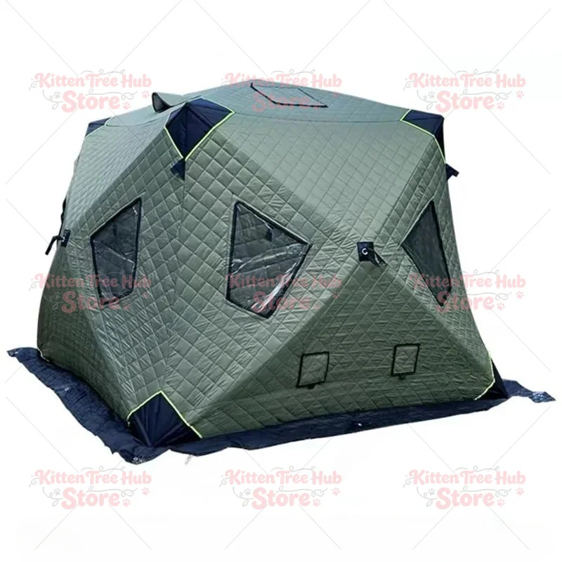 Fully Automatic Winter Tent with Chimney Holes, Transparent Windows, Quick Opening, Portable
