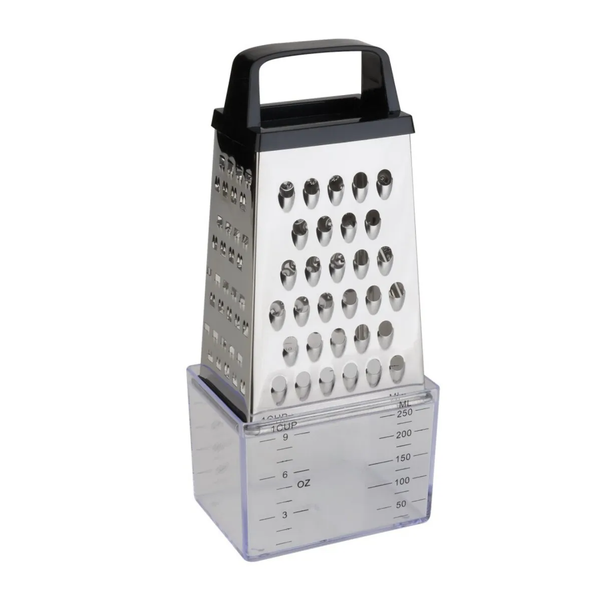 ZYLX SHOPPING – Rallador de Acero Inoxidable con Recipiente Medidor | 4 Caras para Rallar y Cortar | Cocina Práctica