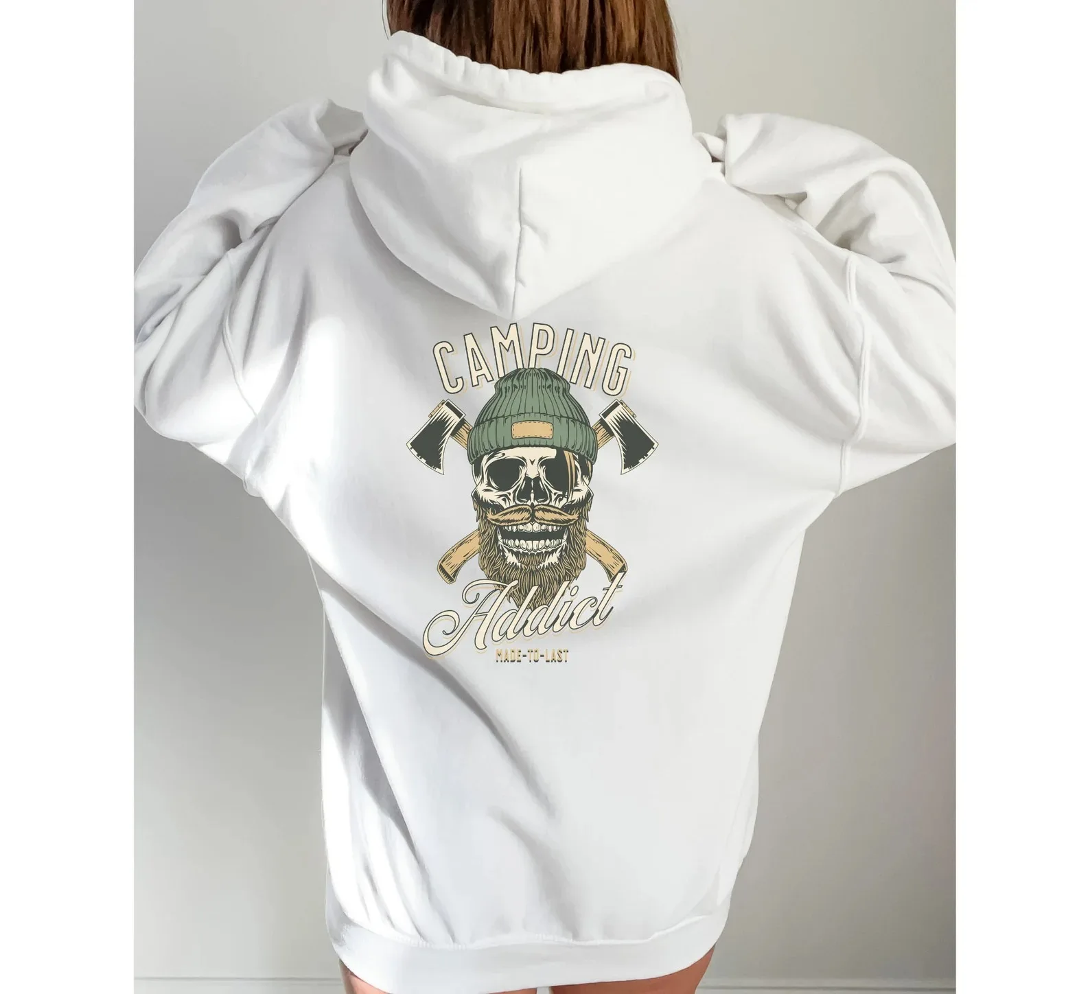 

Exquisitely Crafted Cotton Hoodie with A Realistic Camping Skull Motif Perfect for Individuals Seek To Incorporate Adventure