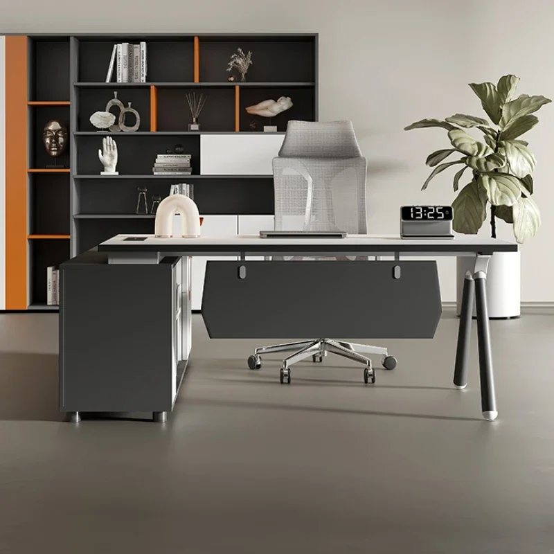 

Boss Manager Office Desk Simple Modern Light Luxury Executive Desk and Chair Combination Fashion Bench Minimalist Style