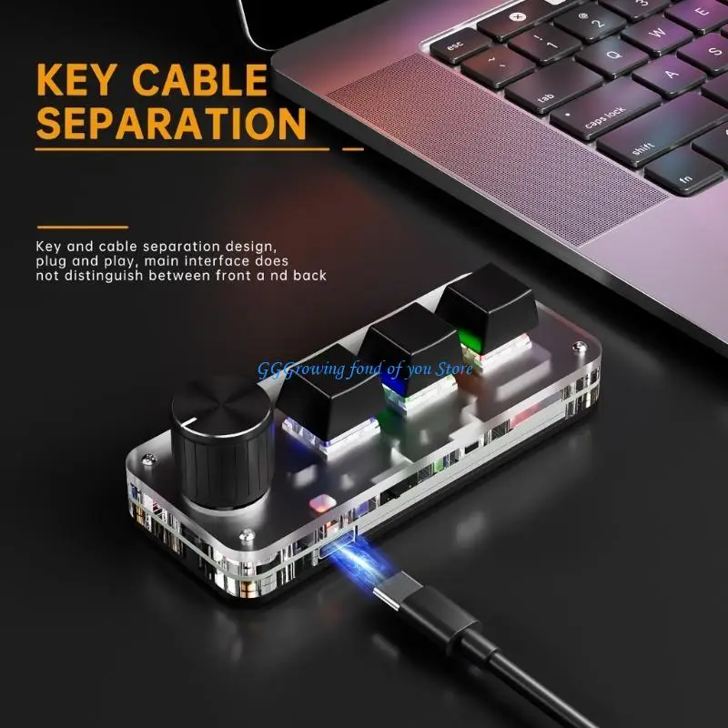 

H9EB Mini Mechanical Macro Keyboard with 3 Programmable Keys Wireless Programmable