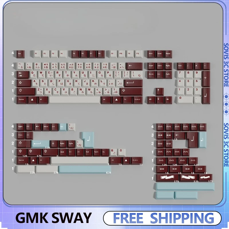 

GMK Sway Keycap Cherry Profile Колпачки для клавиатуры PBT Набор для термосублимации Пользовательские индивидуальные крутые игровые колпачки для клавиш Механическая клавиатура