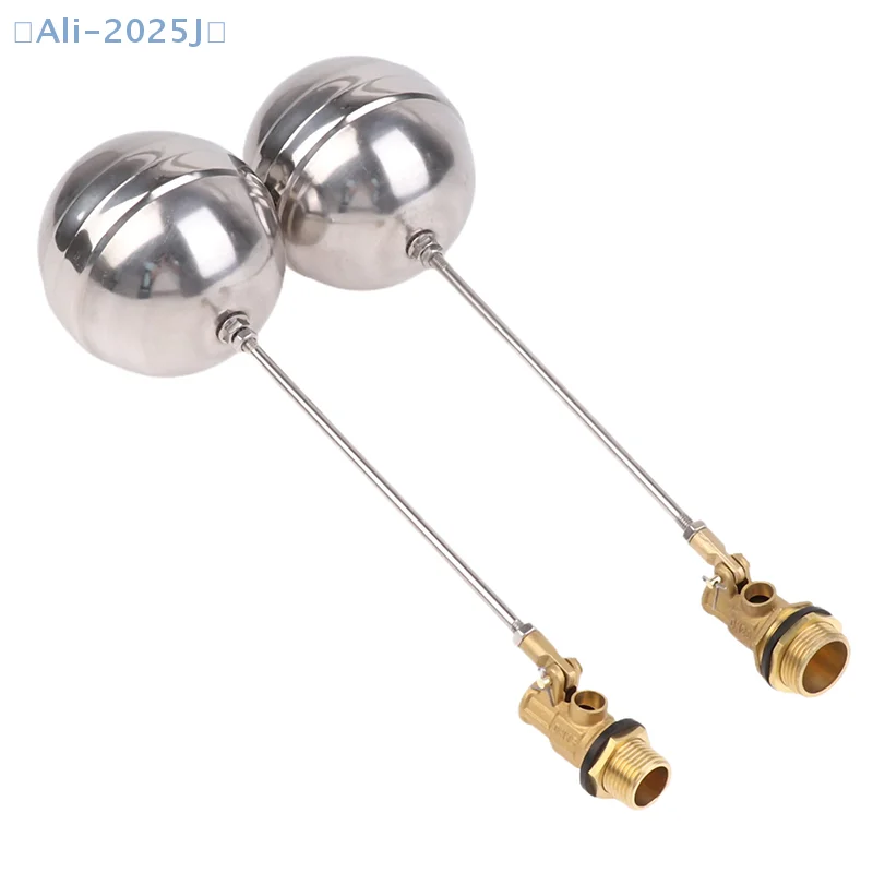 1Pcs 1/2" 3/4" 1" Brass Float Valve Cold And Hot Water Tank Floating Ball Valve Toilet Valve SS201 Stem Flow Control Cistern