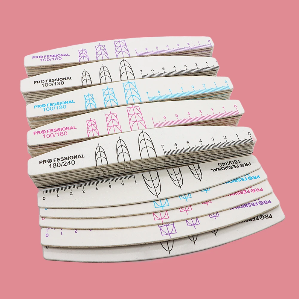 30Pcs Professional Nail Art File Reusable Manicure Pedicure Curved Wooden Nails File Strips Washable Nails Accessories And Tools