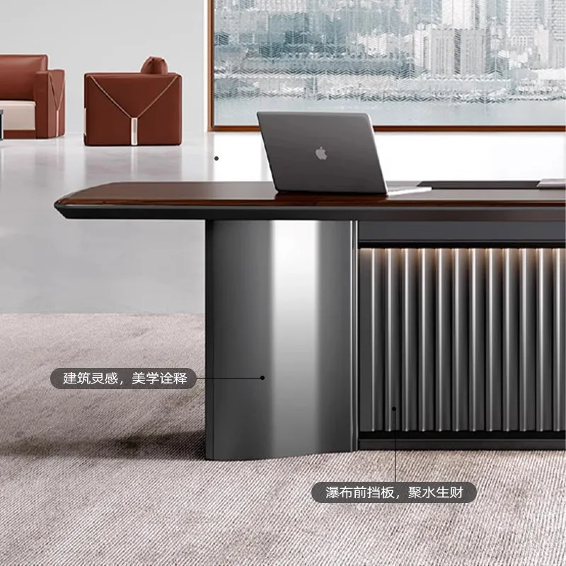 High-end Boss President's Desk File Cabinet General Manager's Room Large Class Simple Modern Table and Chair Combination