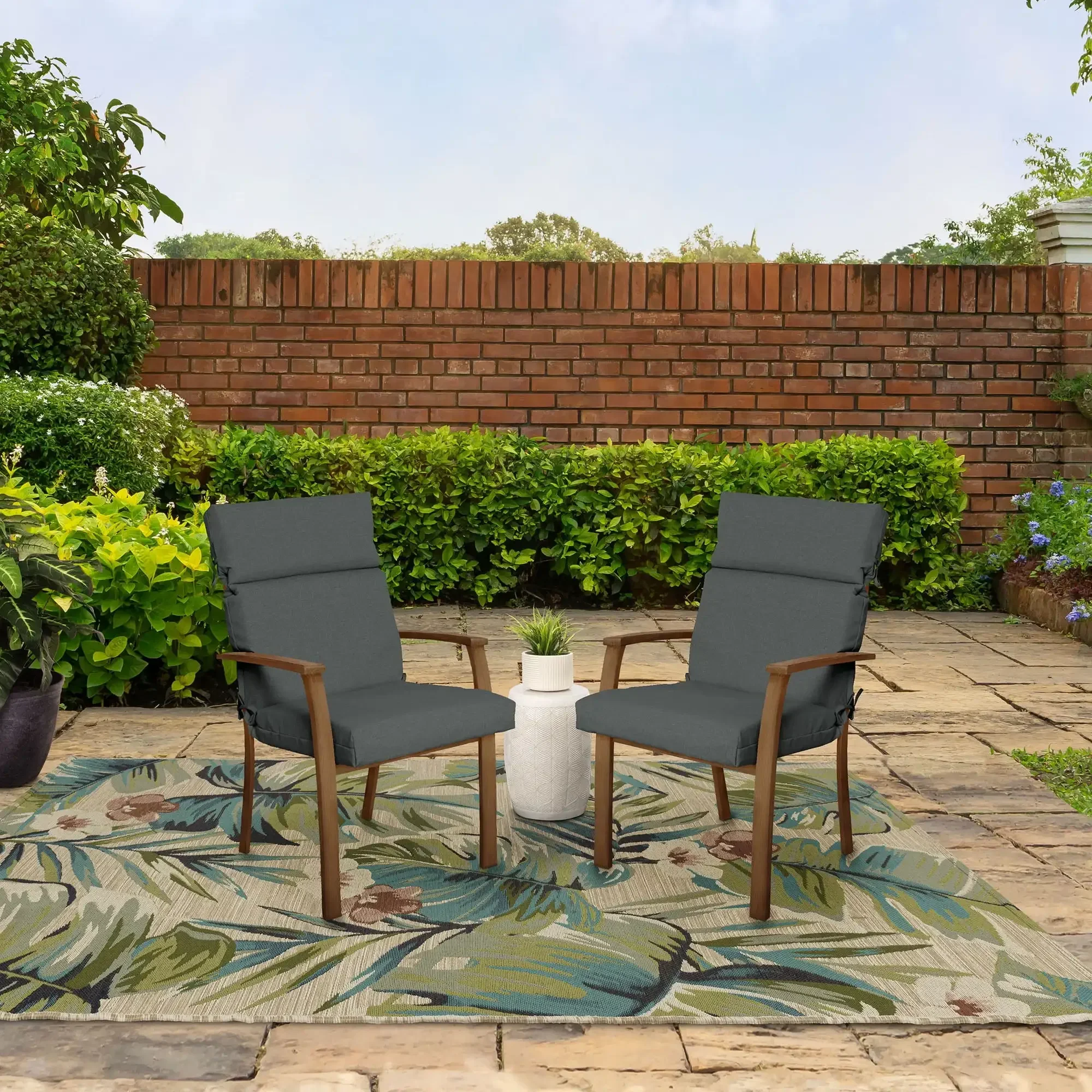 

44" L x 21" W Gray 1 Piece Rectangle Outdoor Chair Cushion