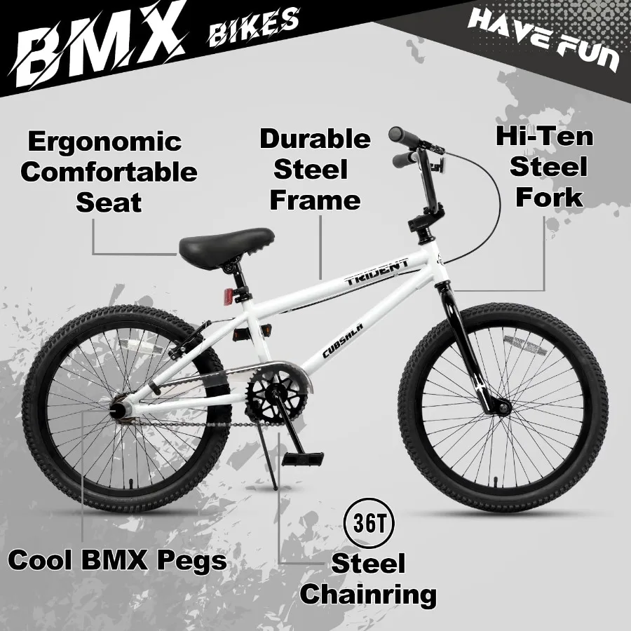 دراجة سباق BMX مقاس 20 24 26 بوصة للمبتدئين من المستوى إلى المتقدمين مع أوتاد تصميم إطار متين وخيارات ألوان متعددة Suita #2