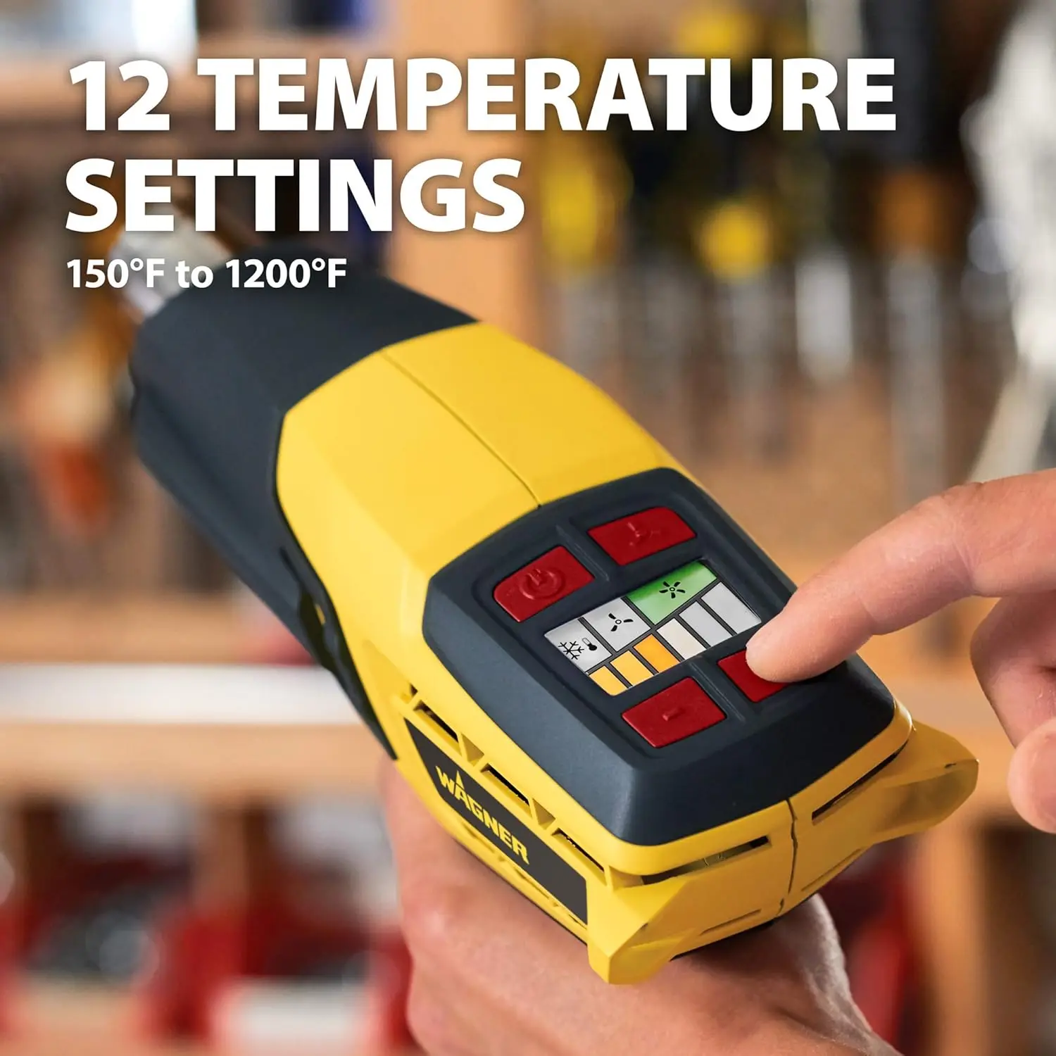 Variable Temperature Heat Gun with 2 Nozzles and 12 Settings (150°F-1200°F) - Electric Heat Gun for Paint Removal, PVC Bending, Crafts, and More
