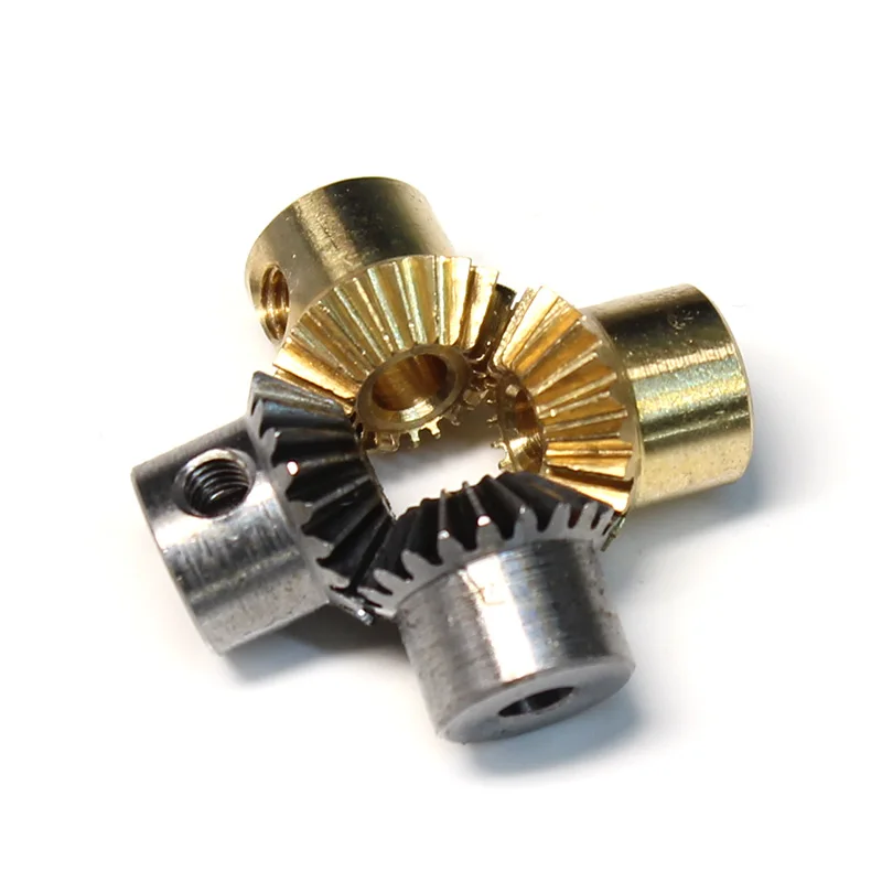 Engrenagem cônica de módulo 0.5, 13/18/25 dentes, 3/4/5mm de furo, 45 graus, caixa de engrenagens cônica de cobre ou aço em miniatura, engrenagem de direção de precisão