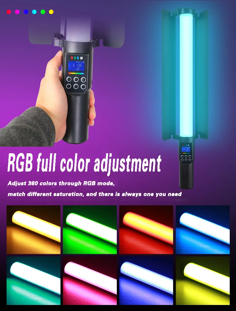 ไฟ LED กลางแจ้งถ่ายภาพแบบพกพา Stick Light RGB มือถือเติม Light DJ Disco Light