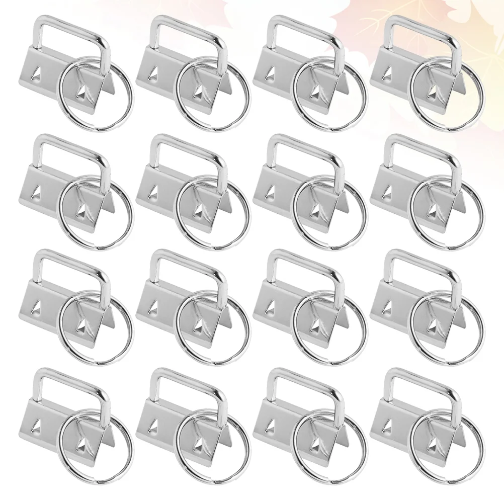 50 Pcs Webbing Accessories Fashion with Keychain Fob Wristband Metal Wristlet Hardware